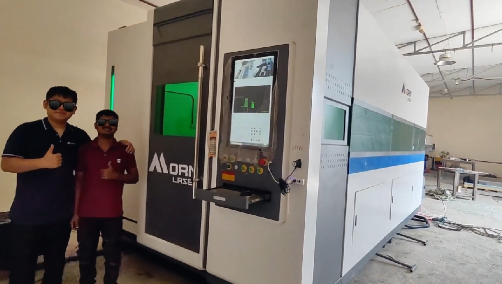 Customer Site Shooting | Morn Laser 6000W Metal Sheet and Tube Laser Cutting Machine